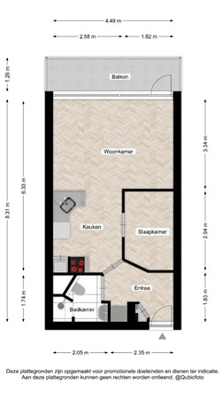 Floorplan - Boutensgaarde 28, 7414 WB Deventer